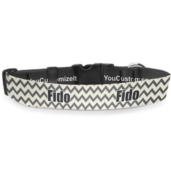 Swirls, Floral & Chevron Deluxe Dog Collar - Extra Large (16" to 27") (Personalized)