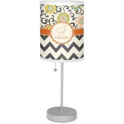 Swirls, Floral & Chevron 7" Drum Lamp with Shade Polyester (Personalized)