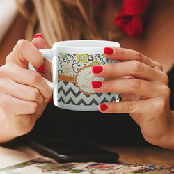 Swirls, Floral & Chevron Double Shot Espresso Cup - Single (Personalized)