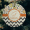 Swirls, Floral & Chevron Frosted Glass Ornament - Round (Lifestyle)