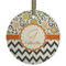 Swirls, Floral & Chevron Frosted Glass Ornament - Round