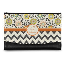 Swirls, Floral & Chevron Genuine Leather Women's Wallet - Small (Personalized)
