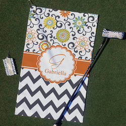 Swirls, Floral & Chevron Golf Towel Gift Set (Personalized)
