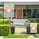 Swirls, Floral & Chevron Large Garden Flag - Single Sided (Personalized)