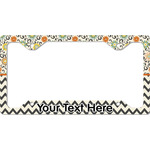 Swirls, Floral & Chevron License Plate Frame - Style C (Personalized)