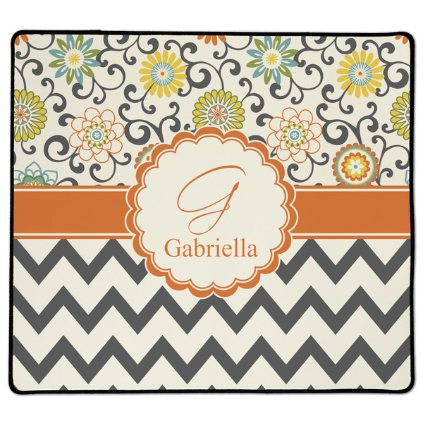 Custom Swirls, Floral & Chevron XL Gaming Mouse Pad - 18" x 16" (Personalized)