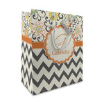 Swirls, Floral & Chevron Medium Gift Bag (Personalized)