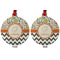 Swirls, Floral & Chevron Metal Ball Ornament - Front and Back