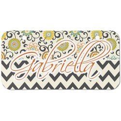Swirls, Floral & Chevron Mini/Bicycle License Plate (2 Holes) (Personalized)