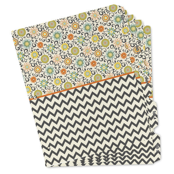 Custom Swirls, Floral & Chevron Binder Tab Divider - Set of 5 (Personalized)