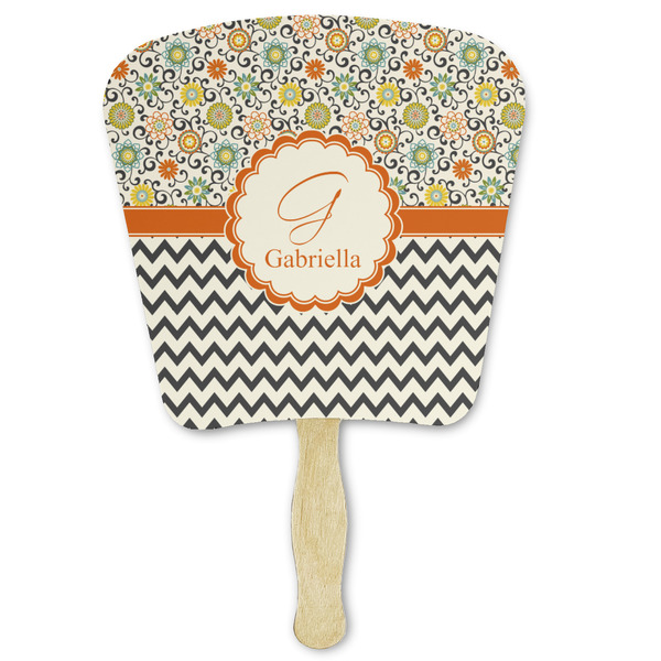 Custom Swirls, Floral & Chevron Paper Fan (Personalized)