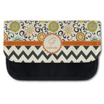 Swirls, Floral & Chevron Canvas Pencil Case w/ Name and Initial