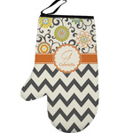 Swirls, Floral & Chevron Left Oven Mitt (Personalized)