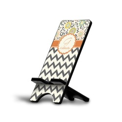 Swirls, Floral & Chevron Cell Phone Stand (Small) (Personalized)