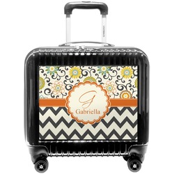 Swirls, Floral & Chevron Pilot / Flight Suitcase (Personalized)