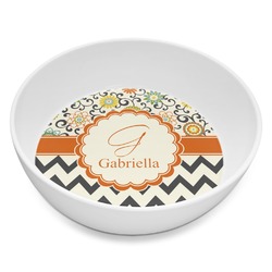 Swirls, Floral & Chevron Melamine Bowl - 8 oz (Personalized)