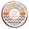 Swirls, Floral & Chevron Printed Icing Circle - Large - On Cookie