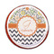 Swirls, Floral & Chevron Printed Icing Circle - Medium - On Cookie