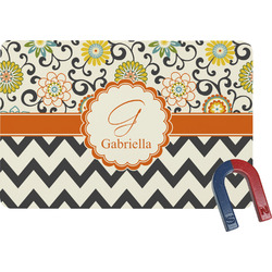 Swirls, Floral & Chevron Rectangular Fridge Magnet (Personalized)