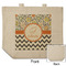 Swirls, Floral & Chevron Reusable Cotton Grocery Bag - Front & Back View