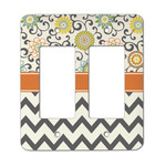 Swirls, Floral & Chevron Rocker Style Light Switch Cover - Two Switch