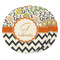 Swirls, Floral & Chevron Round Fridge Magnet - THREE