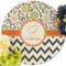 Swirls, Floral & Chevron Round Linen Placemats - Front (w flowers)