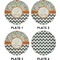 Swirls, Floral & Chevron Set of Appetizer / Dessert Plates (Approval)