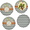 Swirls, Floral & Chevron Set of Lunch / Dinner Plates