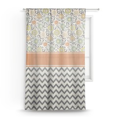 Swirls, Floral & Chevron Sheer Curtain - 50"x84"