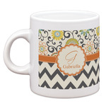 Swirls, Floral & Chevron Espresso Cup (Personalized)