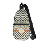 Swirls, Floral & Chevron Sling Bag (Personalized)