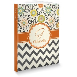 Swirls, Floral & Chevron Softbound Notebook - 7.25" x 10" (Personalized)