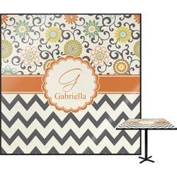 Swirls, Floral & Chevron Square Table Top - 24" (Personalized)