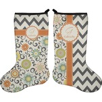 Swirls, Floral & Chevron Holiday Stocking - Double-Sided - Neoprene (Personalized)