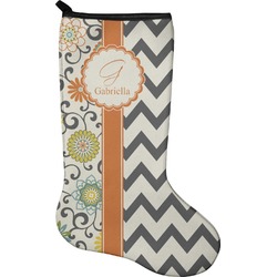 Swirls, Floral & Chevron Holiday Stocking - Neoprene (Personalized)