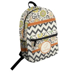 Swirls, Floral & Chevron Student Backpack (Personalized)