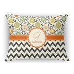 Swirls, Floral & Chevron Rectangular Throw Pillow Case (Personalized)