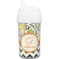 Swirls, Floral & Chevron Sippy Cup (Personalized)