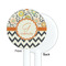 Swirls, Floral & Chevron White Plastic 5.5" Stir Stick - Single Sided - Round - Front & Back