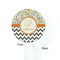 Swirls, Floral & Chevron White Plastic 7" Stir Stick - Single Sided - Round - Front & Back