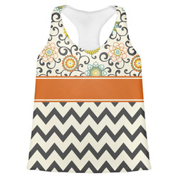 Swirls, Floral & Chevron Womens Racerback Tank Top - Large