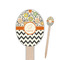 Swirls, Floral & Chevron Wooden Food Pick - Oval - Closeup