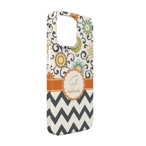 Custom Swirls, Floral & Chevron iPhone Case - Plastic - iPhone 13 (Personalized)