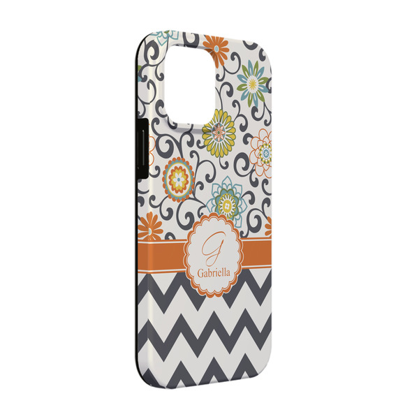 Custom Swirls, Floral & Chevron iPhone Case - Rubber Lined - iPhone 13 Pro (Personalized)