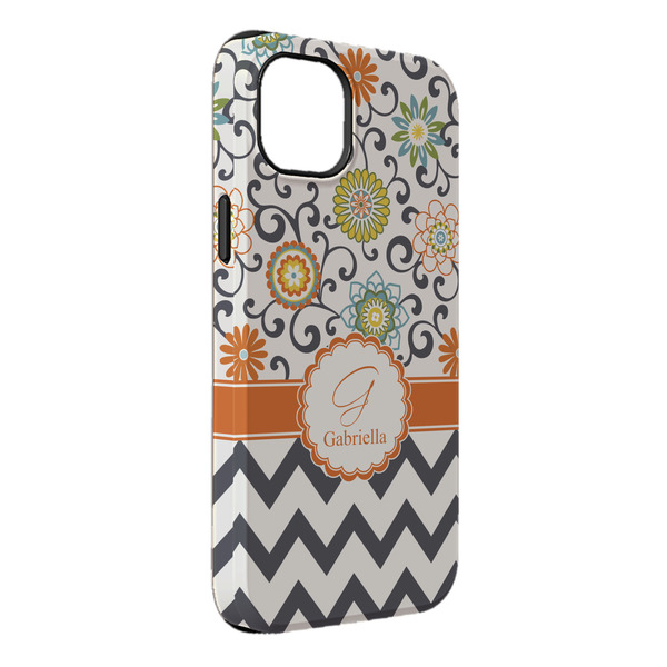 Custom Swirls, Floral & Chevron iPhone Case - Rubber Lined - iPhone 14 Pro Max (Personalized)