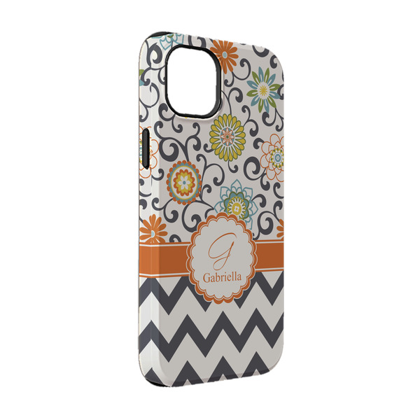 Custom Swirls, Floral & Chevron iPhone Case - Rubber Lined - iPhone 14 Pro (Personalized)