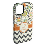 Swirls, Floral & Chevron iPhone Case - Rubber Lined - iPhone 15 Plus (Personalized)