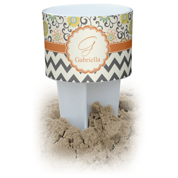 Custom Swirls, Floral & Chevron Beach Spiker Drink Holder (Personalized)