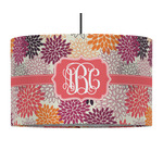 Mums Flower 12" Drum Pendant Lamp - Fabric (Personalized)